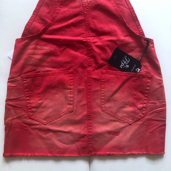 PRPS Mini Overall Red Dress Size L - Picture 7 of 10